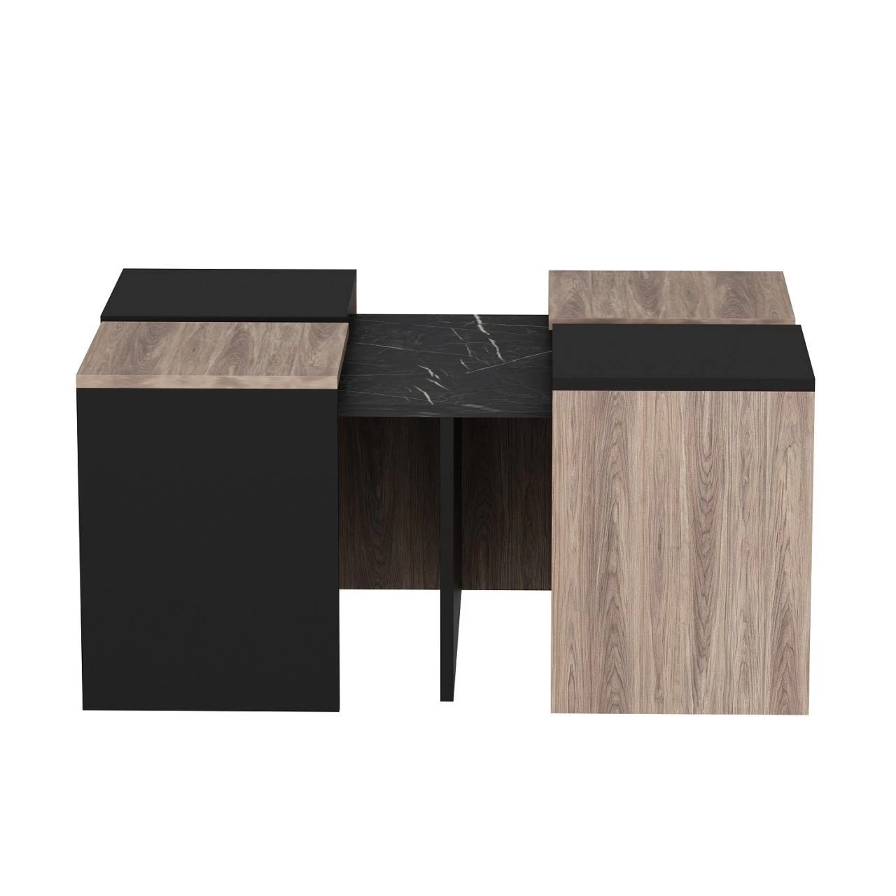 WoodyFashion Nesting Table Set | 5Pcs | Melamine Gecoat |18mm | 60x42x60cm | 35x47x35cm | Eiken Zwart 3 WoodyFashion Nesting Table Set | 5Pcs | Melamine Gecoat |18mm | 60x42x60cm | 35x47x35cm | Eiken Zwart - Afbeelding 3