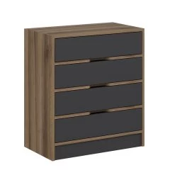 Woody Dressoir | Melamine Coating | Notelaar Antraciet -Collectie Woonkamermeubels 506MNR1518 20 204 bf1e