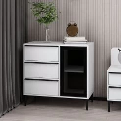 1-lades Woody Fashion Dressoir Wit 90x85x45cm