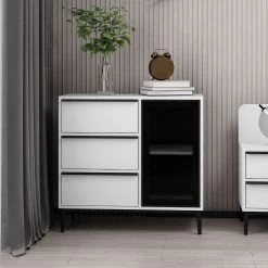 1-lades Woody Fashion Dressoir Wit 90x85x45cm -Collectie Woonkamermeubels 506MNR3440 20 202 2e71