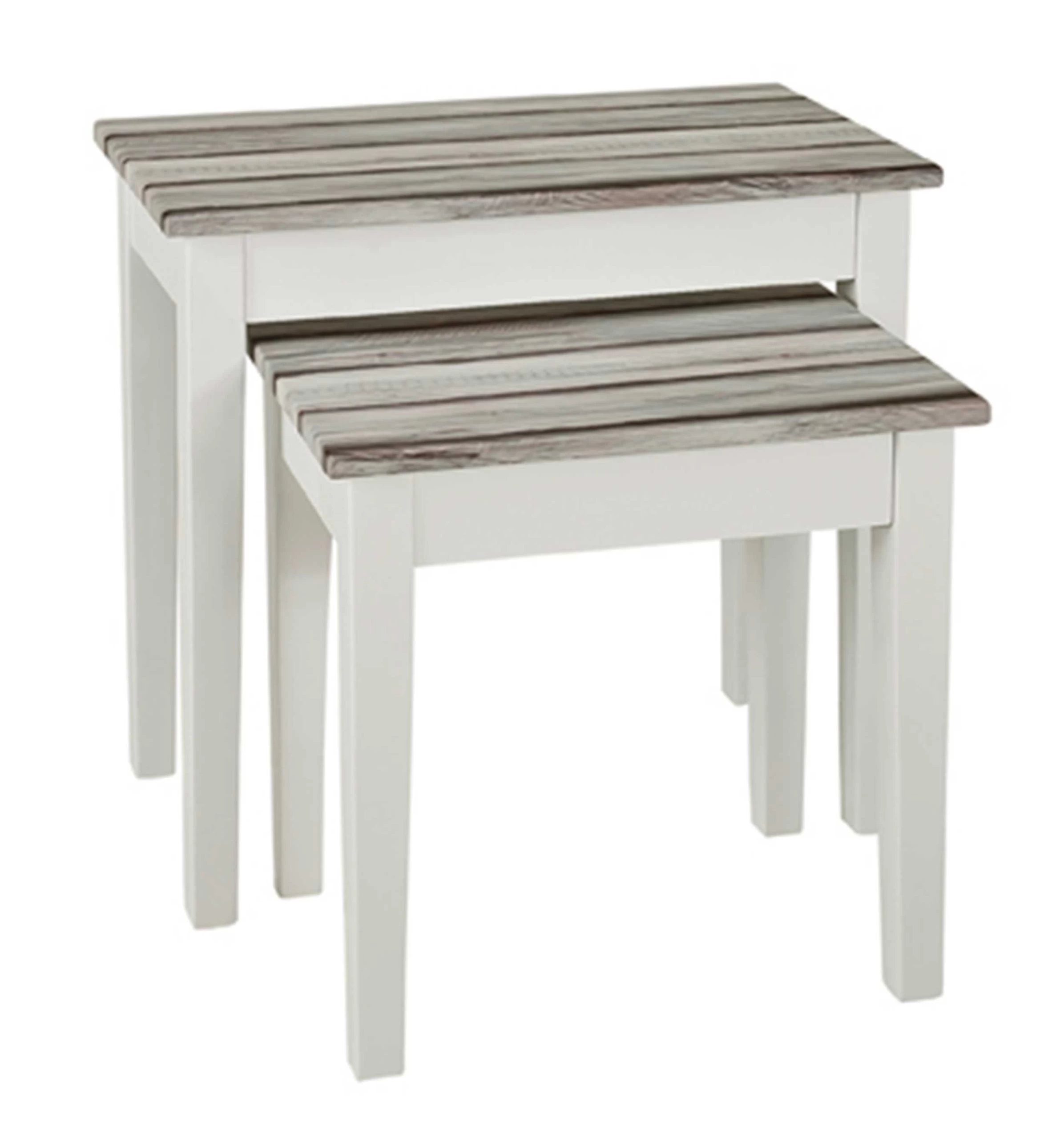 Bijzettafel Marik 43x30cm - Hoogglans Wit/grijs 2 Bijzettafel Marik 43x30cm - Hoogglans Wit/grijs - Afbeelding 2