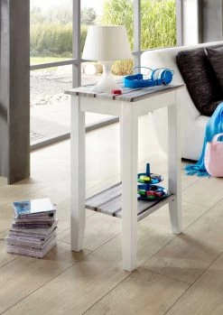 Bijzettafel Marik 40x30cm - Hoogglans Wit/grijs -Collectie Woonkamermeubels 51147 Milieu b33e