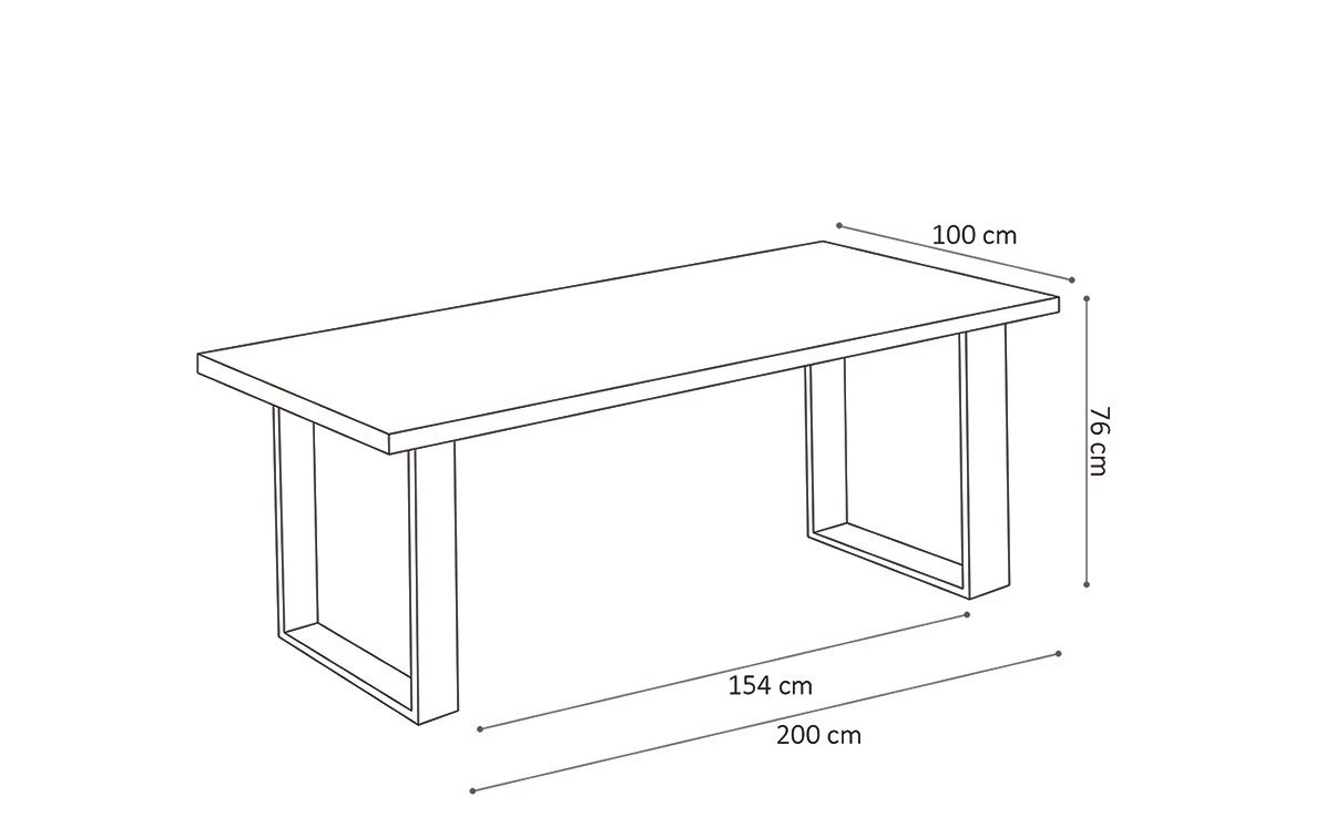 Tafel Margot 200x100 - Bruin 2 Tafel Margot 200x100 - Bruin - Afbeelding 2