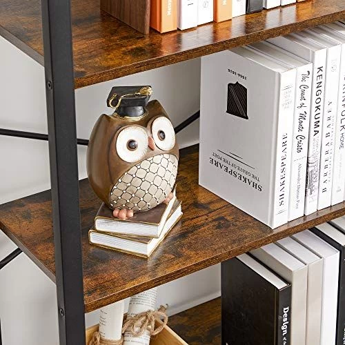 Rustieke Boekenplank 6 Niveaus: 66x30x186cm Stalen Frame 4 Rustieke Boekenplank 6 Niveaus: 66x30x186cm Stalen Frame - Afbeelding 4