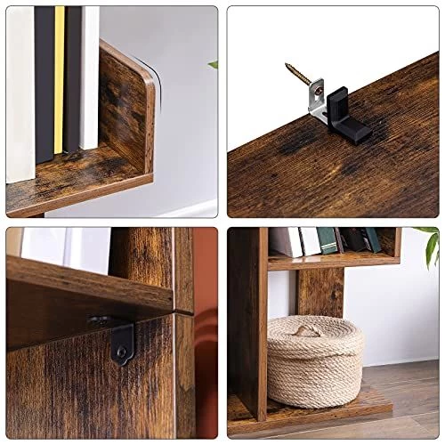 Rustieke Boekenplank In Boomvorm | 8 Vakken | 50x25x140cm 2 Rustieke Boekenplank In Boomvorm | 8 Vakken | 50x25x140cm - Afbeelding 2