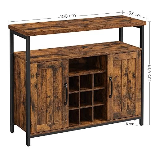 Rustiek Industrieel Dressoir En Buffettafel - Bruin En Zwart Opbergmeubel' 6 Rustiek Industrieel Dressoir En Buffettafel - Bruin En Zwart Opbergmeubel' - Afbeelding 6
