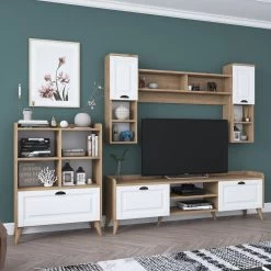 Wren TV-meubel | 100% Melamine | 180x55x34 Cm | Wit Notenhout 14 Wren TV-meubel | 100% Melamine | 180x55x34 Cm | Wit Notenhout -Collectie Woonkamermeubels 543WRN1509 20 203 26fc