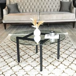 Locelso Salontafel | 6mm Dik | 100% Metaal En Gehard Glas -Collectie Woonkamermeubels 552NOS1409 20 204 db13