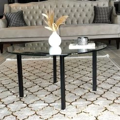 Locelso Salontafel | 6mm Dik | 100% Metaal En Gehard Glas -Collectie Woonkamermeubels 552NOS1409 20 205 5ff8