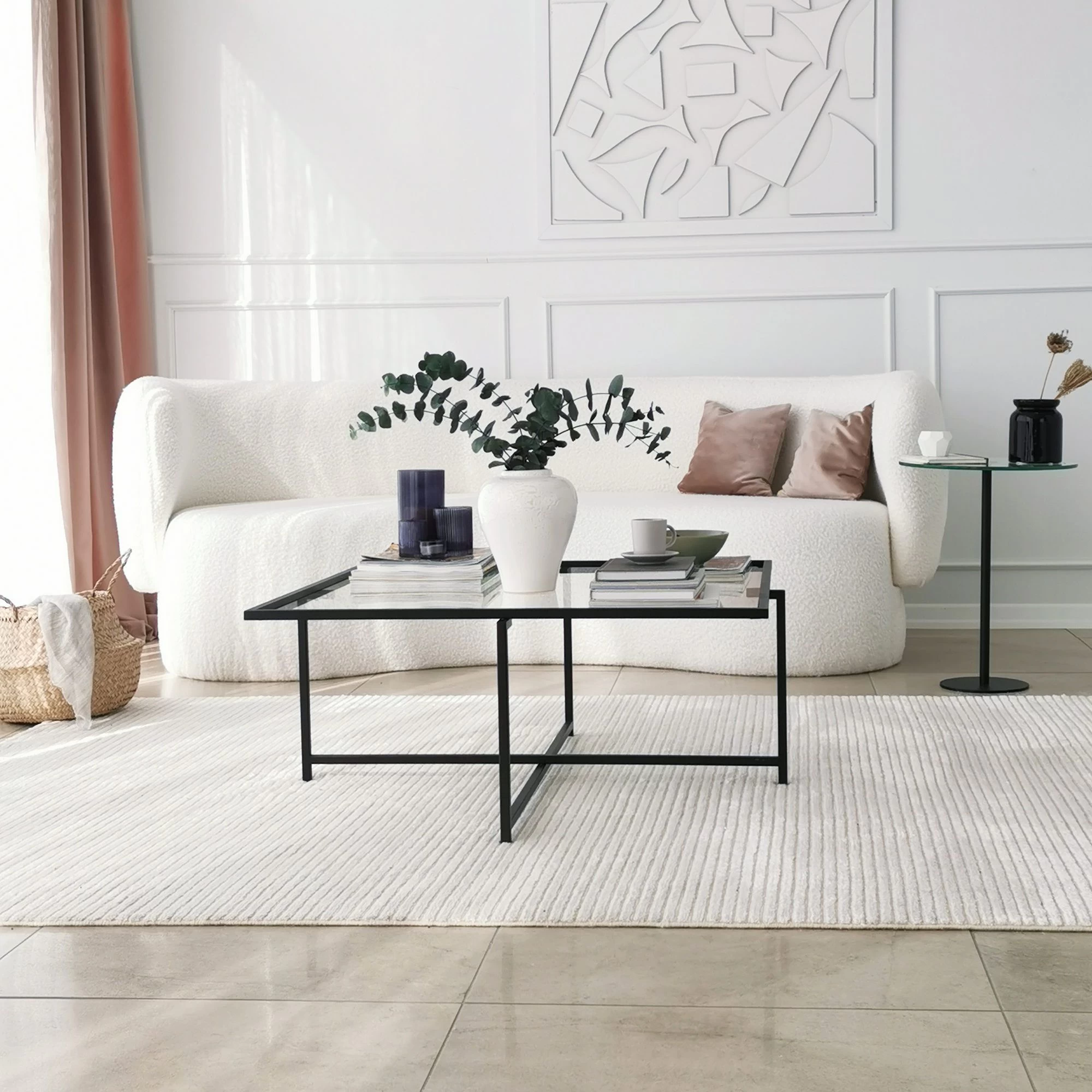 Locelso Salontafel | 100% Gehard Glas | Metalen Poten | Zwart 9 Locelso Salontafel | 100% Gehard Glas | Metalen Poten | Zwart - Afbeelding 9