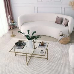 Locelso Salontafel | Gehard Glas | Metalen Poten | Goud -Collectie Woonkamermeubels 552NOS1431 20 206 611f