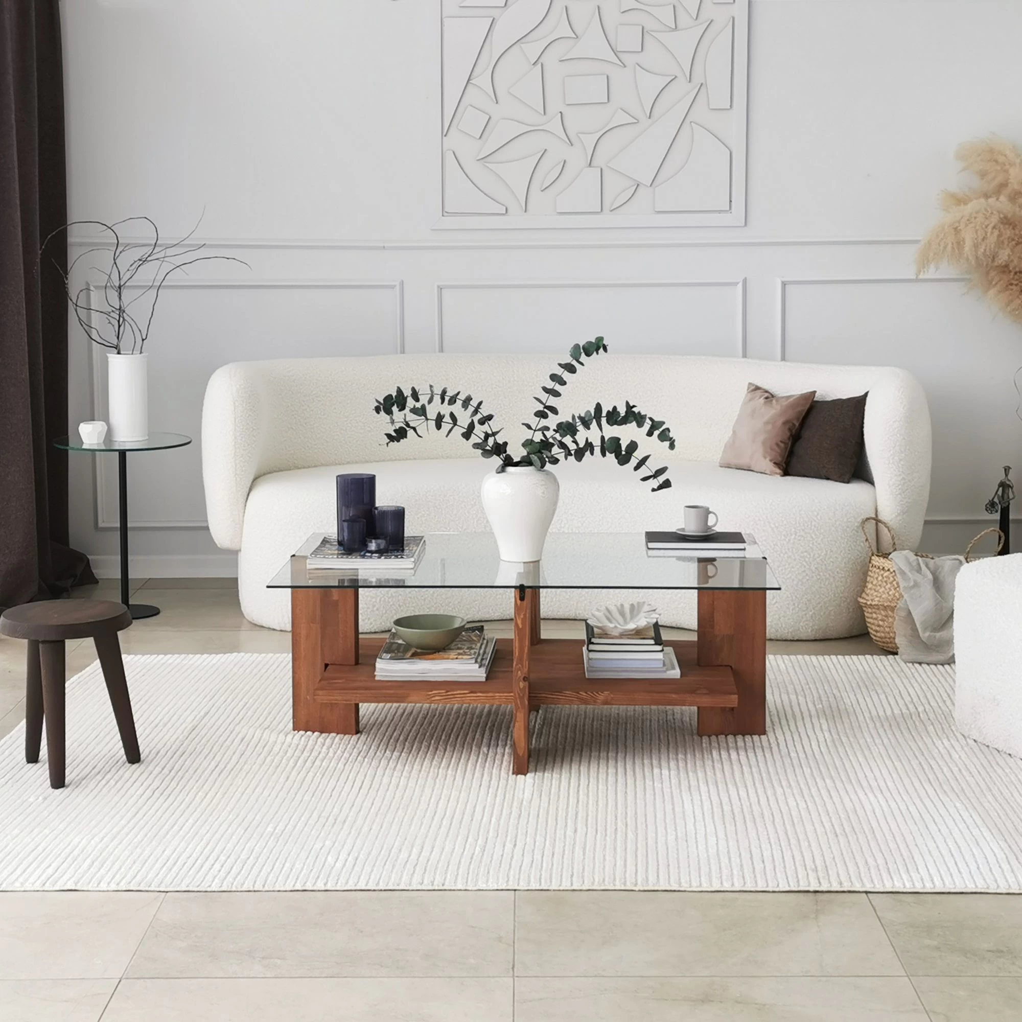 Locelso Salontafel | Massief Houten Frame | Gehard Glas | 105x40x60cm | Houten 6 Locelso Salontafel | Massief Houten Frame | Gehard Glas | 105x40x60cm | Houten - Afbeelding 6