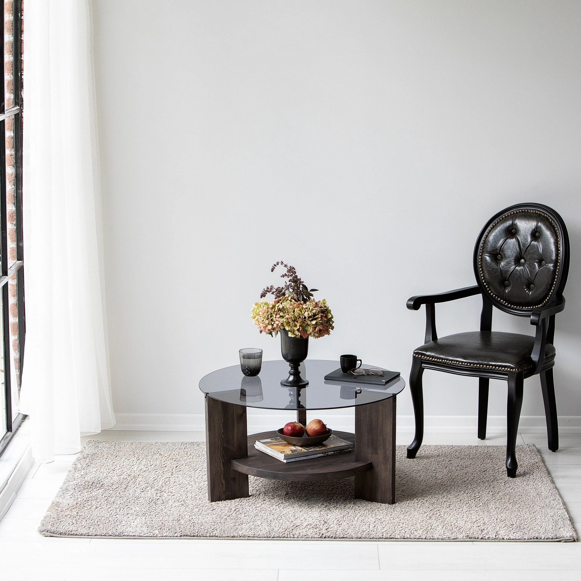 Locelso Salontafel | 100% Gehard Glas | Frame Van Pijnboomhout | Antraciet Donkerbruin 5 Locelso Salontafel | 100% Gehard Glas | Frame Van Pijnboomhout | Antraciet Donkerbruin - Afbeelding 5