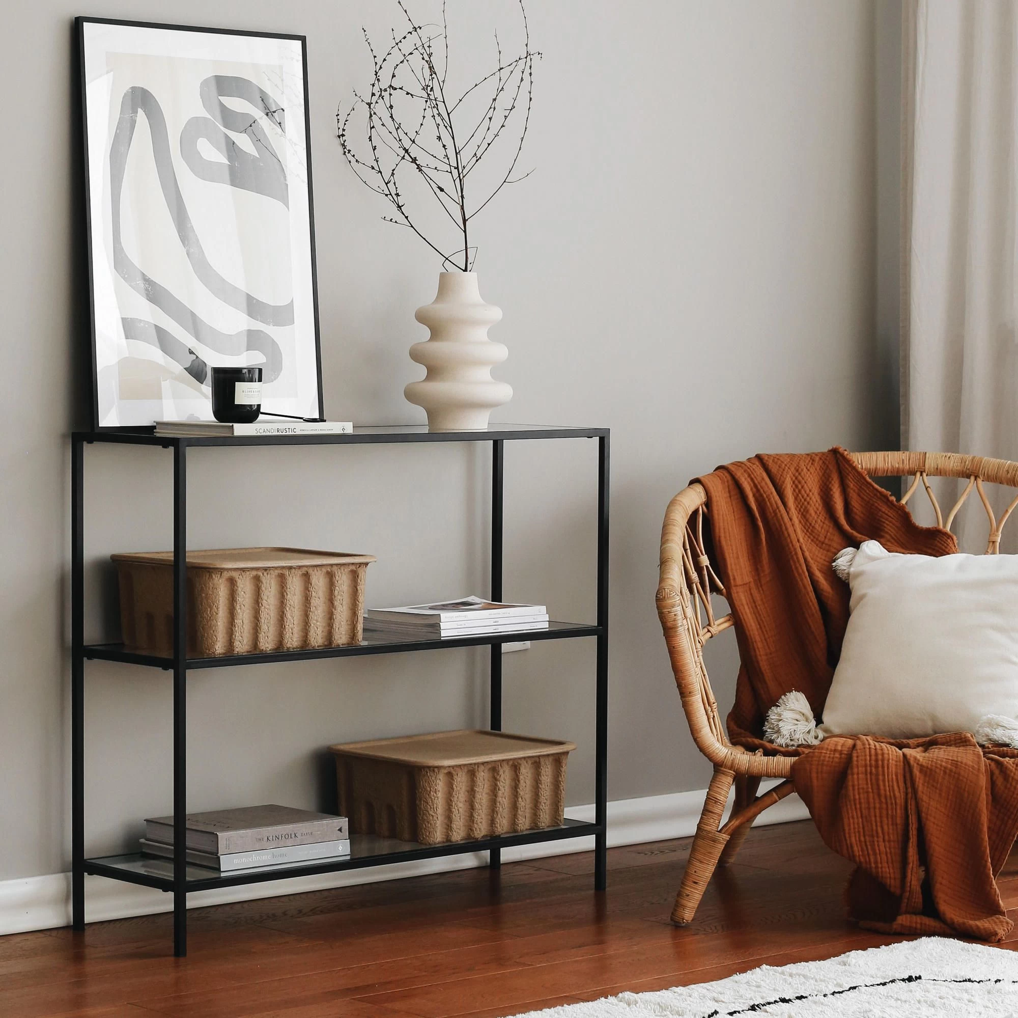 Locelso 100% Commode Van Gehard Glas | 100% Metalen Frame | Zwarte Kleur 1 Locelso 100% Commode Van Gehard Glas | 100% Metalen Frame | Zwarte Kleur