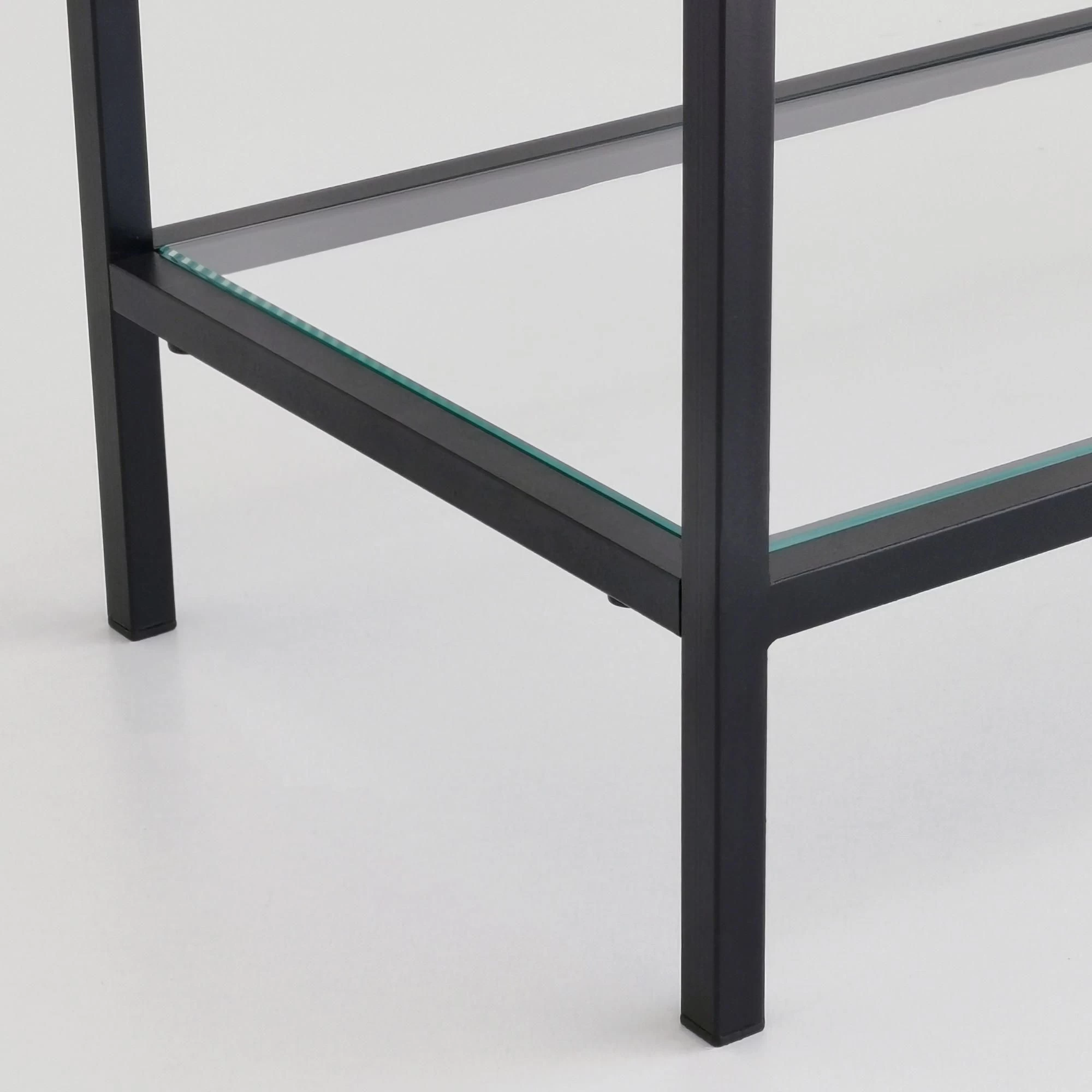 Locelso 100% Commode Van Gehard Glas | 100% Metalen Frame | Zwarte Kleur 4 Locelso 100% Commode Van Gehard Glas | 100% Metalen Frame | Zwarte Kleur - Afbeelding 4