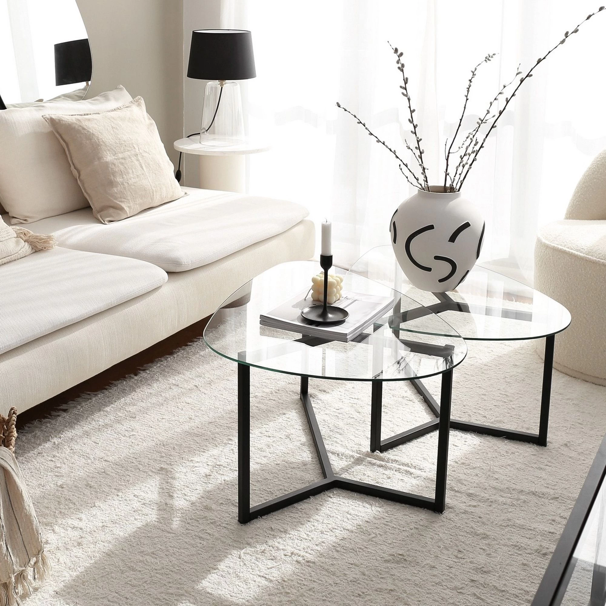 Locelso Salontafel Set | 100% Gehard Glas | 6mm Dikte | Mat Zwart 1 Locelso Salontafel Set | 100% Gehard Glas | 6mm Dikte | Mat Zwart