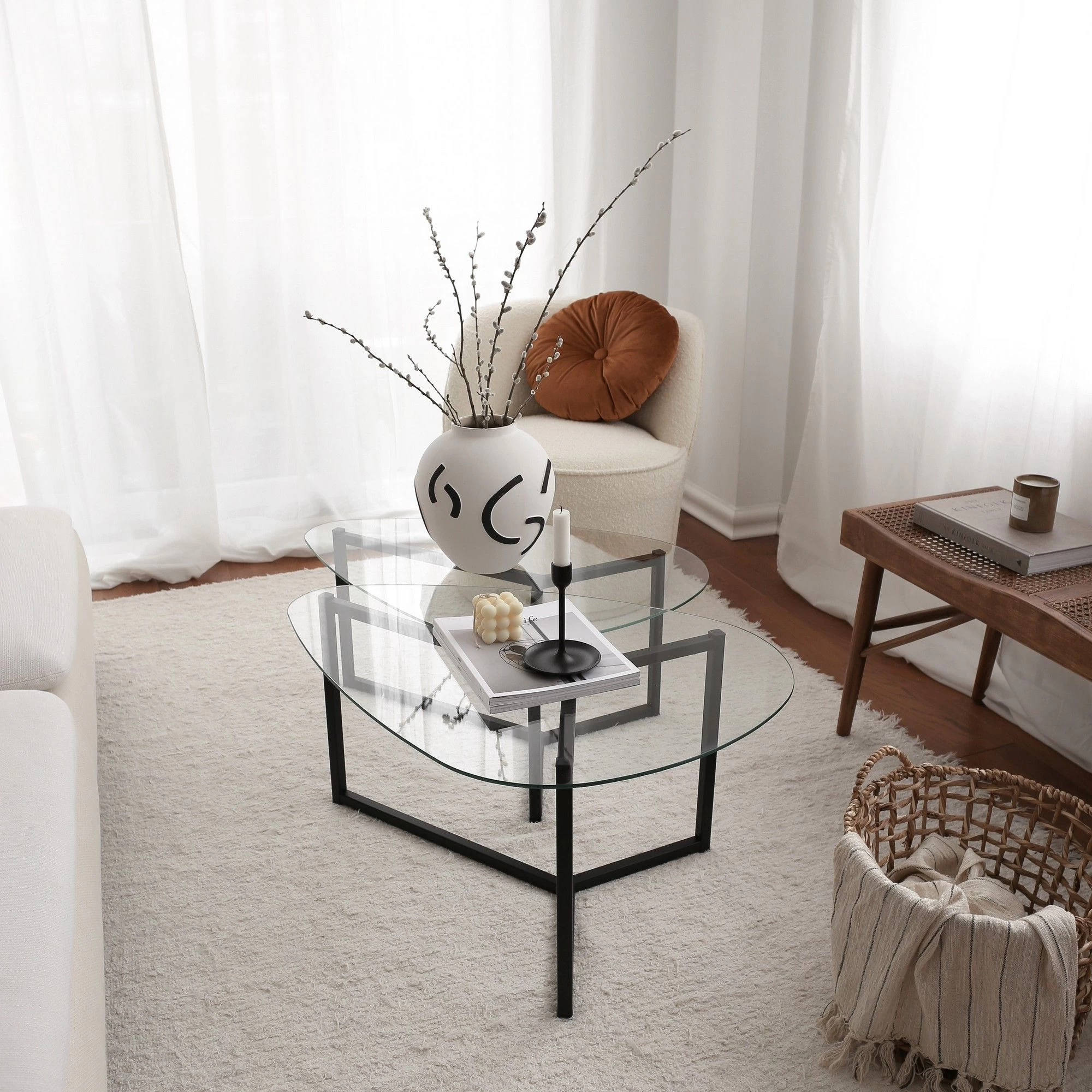 Locelso Salontafel Set | 100% Gehard Glas | 6mm Dikte | Mat Zwart 6 Locelso Salontafel Set | 100% Gehard Glas | 6mm Dikte | Mat Zwart - Afbeelding 6