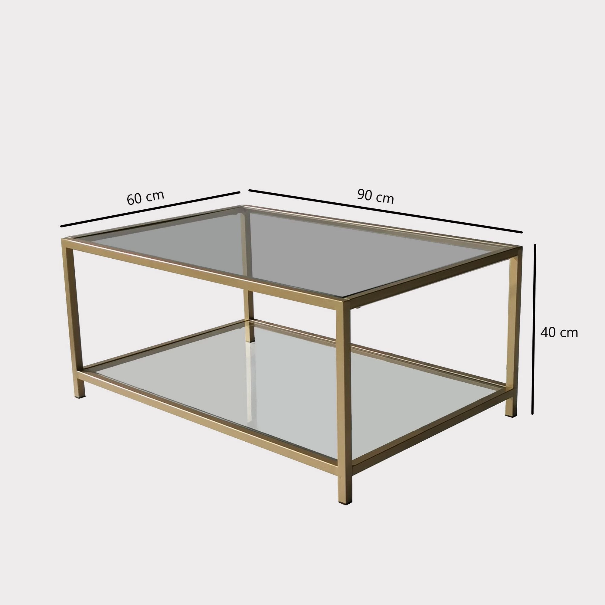 Locelso Salontafel | 100% Gehard Glas | 4mm Dikte | Goud 3 Locelso Salontafel | 100% Gehard Glas | 4mm Dikte | Goud - Afbeelding 3