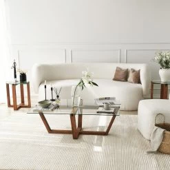 Locelso Salontafel | 100% Gehard Glas | Notelaar | 105x35x65 Cm -Collectie Woonkamermeubels 552NOS2247 20 204 81a3