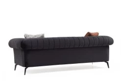 Comfort En Stijl: 3-zitsbank, Frame Van Beukenhout, Zwarte Kleur -Collectie Woonkamermeubels 560ARE1320 20 203 e500