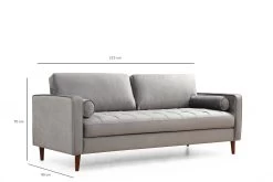 Comfort En Stijl: 3-zitsbank In Lichtgrijs -Collectie Woonkamermeubels 560ARE1335 20 2013 c825