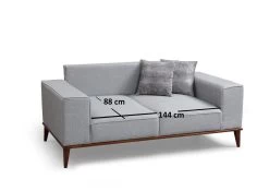 Grijze Slaapbank Met 2 Zitplaatsen | Comfortabel En Stijlvol | Beukenhouten Frame | Polyester Stof -Collectie Woonkamermeubels 560ARE1503 20 204 76bd
