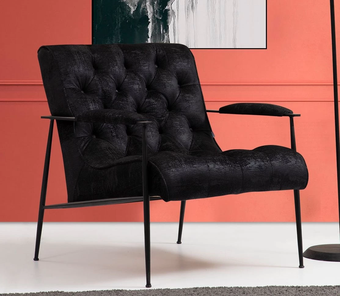 Artie Wing Chair - Beukenhouten Frame, Polyester Stof, 75x80x85 Cm 1 Artie Wing Chair - Beukenhouten Frame, Polyester Stof, 75x80x85 Cm