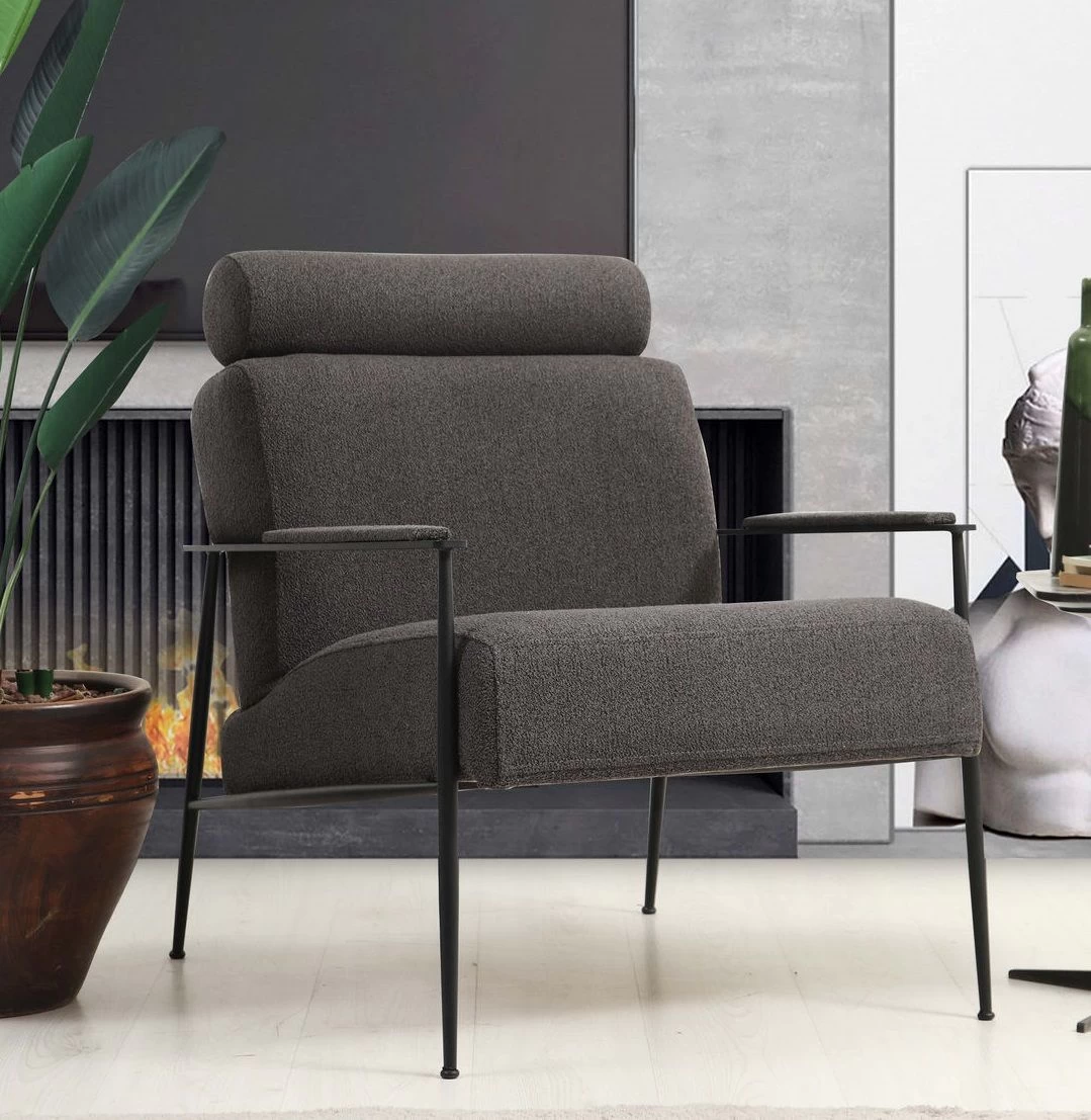 Artie Wing Chair | Frame Van Beukenhout En Spaanplaat | Stof Van 100% Polyester | Grijs 1 Artie Wing Chair | Frame Van Beukenhout En Spaanplaat | Stof Van 100% Polyester | Grijs