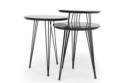Uniek Ontwerp Nesting Table Set | 3 Stuks | Grijs Zwart | 100% MDF -Collectie Woonkamermeubels 562PSD1103 20 204 9d65