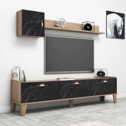 Tv-meubel Almaren | 178cm Breedte | 100% Melamine | Eiken Marmer