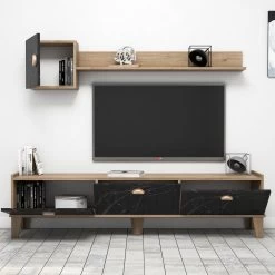 Tv-meubel Almaren | 178cm Breedte | 100% Melamine | Eiken Marmer 10 Tv-meubel Almaren | 178cm Breedte | 100% Melamine | Eiken Marmer -Collectie Woonkamermeubels 566BMS1152 20 203 288d