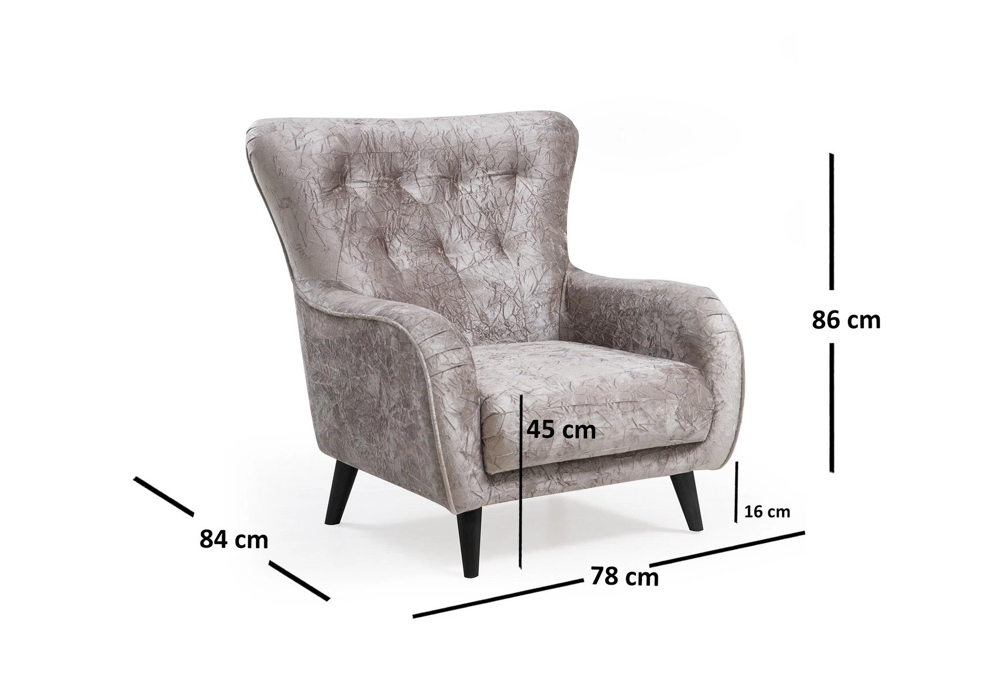 Hilena Wing Chair | Beuken Frame | 100% Polyester | Grijsbruin 3 Hilena Wing Chair | Beuken Frame | 100% Polyester | Grijsbruin - Afbeelding 3