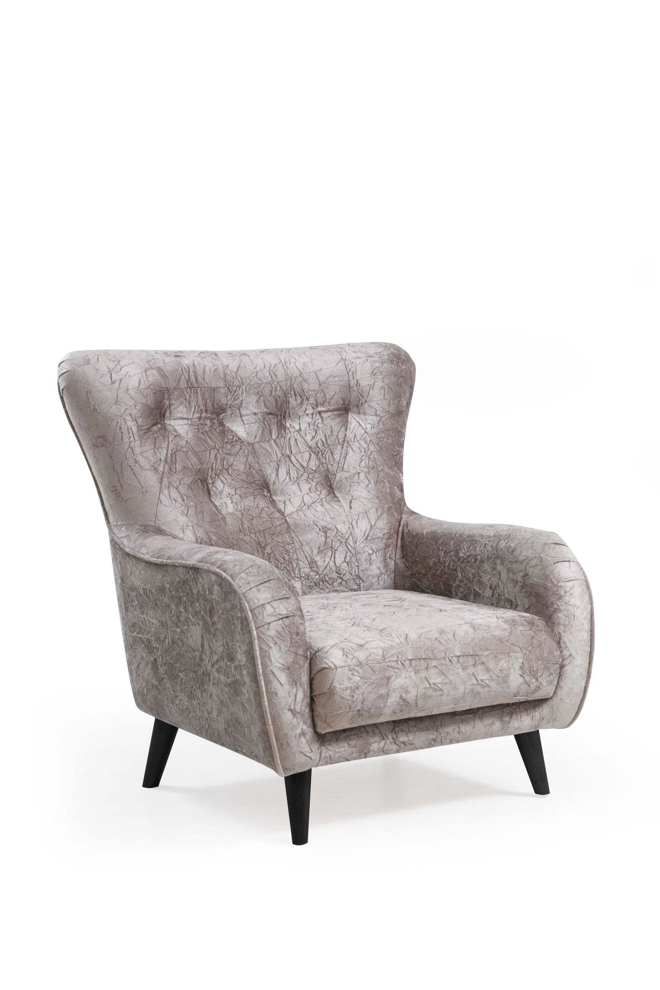 Hilena Wing Chair | Beuken Frame | 100% Polyester | Grijsbruin 2 Hilena Wing Chair | Beuken Frame | 100% Polyester | Grijsbruin - Afbeelding 2