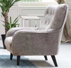 Hilena Wing Chair | Beuken Frame | 100% Polyester | Grijsbruin