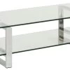 Salontafel Nicola 120cm Met Glazen Tafelblad - Grijs