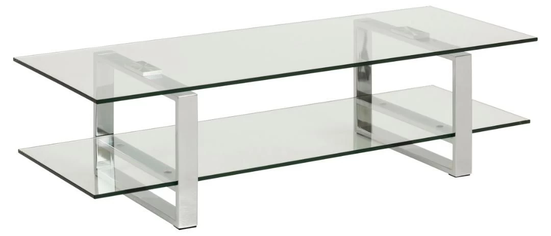 Salontafel Nicola 120cm Met Glazen Tafelblad - Grijs 1 Salontafel Nicola 120cm Met Glazen Tafelblad - Grijs