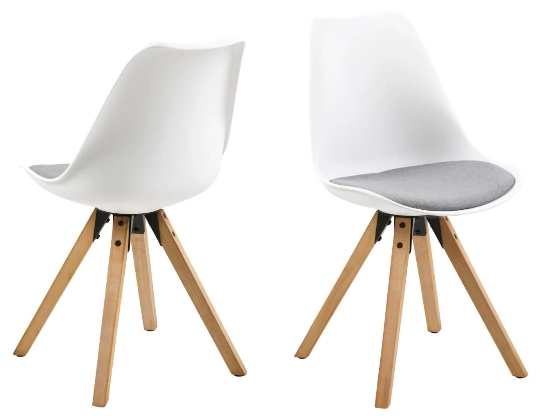 Eetkamerstoel Dima - Lichtgrijs/ Wit 8 Eetkamerstoel Dima - Lichtgrijs/ Wit - Afbeelding 8