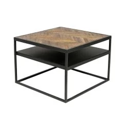 Salontafel Morena 60x60cm Visgraatmotief - Bruin/zwart -Collectie Woonkamermeubels 6064 C840 3 6852