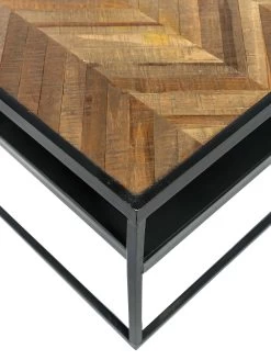 Salontafel Morena 60x60cm Visgraatmotief - Bruin/zwart -Collectie Woonkamermeubels 6064 C840 5 5743