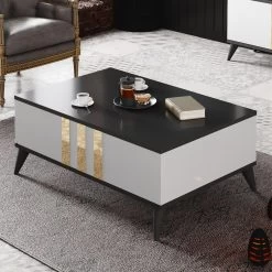 Woody Fashion Melamine Salontafel - Antraciet Wit