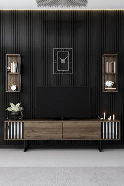 Stijlvol Woody Fashion TV-meubel | 100% Melamine | Metalen Poten | Walnoot Zwart 17 Stijlvol Woody Fashion TV-meubel | 100% Melamine | Metalen Poten | Walnoot Zwart -Collectie Woonkamermeubels 618BLY1144 20 202 68cb