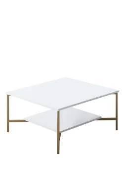 Moderne Woody Fashion Salontafel | Melamine Gecoat | Metalen Poten | 80x80x40cm | Wit Zwart 7 Moderne Woody Fashion Salontafel | Melamine Gecoat | Metalen Poten | 80x80x40cm | Wit Zwart -Collectie Woonkamermeubels 618BLY1152 20 203 8357