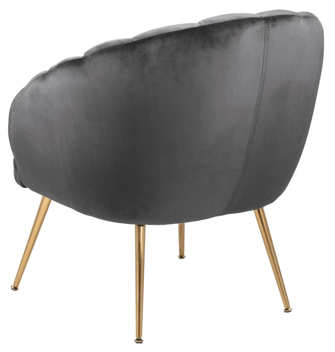 Fauteuil Dafne - Grijs/messing 6 Fauteuil Dafne - Grijs/messing - Afbeelding 6