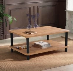 Dora Salontafel | 100% Melamine | 25mm Dikte | Zwart Atlantic Pine