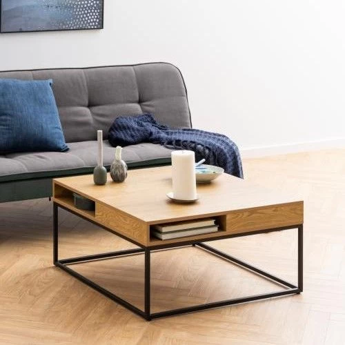 Salontafel Willford 80x80 - Eik/zwart 1 Salontafel Willford 80x80 - Eik/zwart