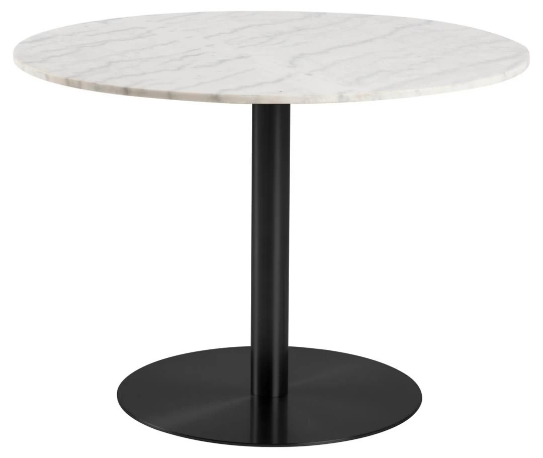Ronde Eettafel Carlos ø105cm - Wit Marmer/zwart 8 Ronde Eettafel Carlos ø105cm - Wit Marmer/zwart - Afbeelding 8