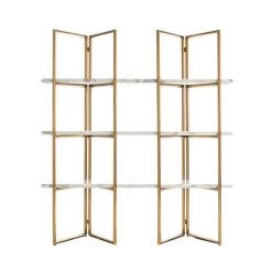 RICHMOND Wandkast Lagrange 165cm 3 Legplanken - Goud/wit -Collectie Woonkamermeubels 7257 5 77b9