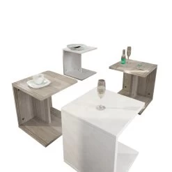 Houten Kunst Salontafel Set | 100% Melamine Gecoat | 18mm Dikte | Cordoba Wit 7 Houten Kunst Salontafel Set | 100% Melamine Gecoat | 18mm Dikte | Cordoba Wit -Collectie Woonkamermeubels 731WAT2813 20 204 e070