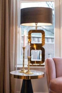 RICHMOND Bijzettafel Odis ø45cm - Wit/goud/zwart -Collectie Woonkamermeubels 7360 LB 0060 S4487 PINK VELVET SETTING1 LowRes f479