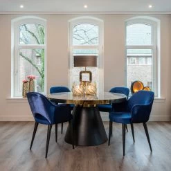 RICHMOND Eettafel Odis ø140cm - Wit/goud/zwart -Collectie Woonkamermeubels 7362 S4482 BLUE LB 0073 SETTING2 LowRes 4b7f